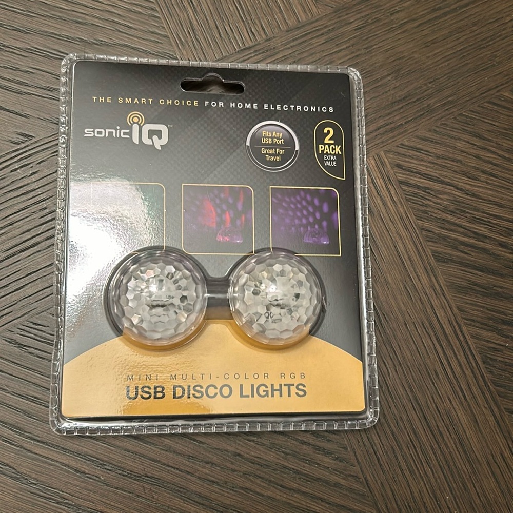 USB Disco Lights - Mini Multi-Color RGB (Clear) - 2 Pack